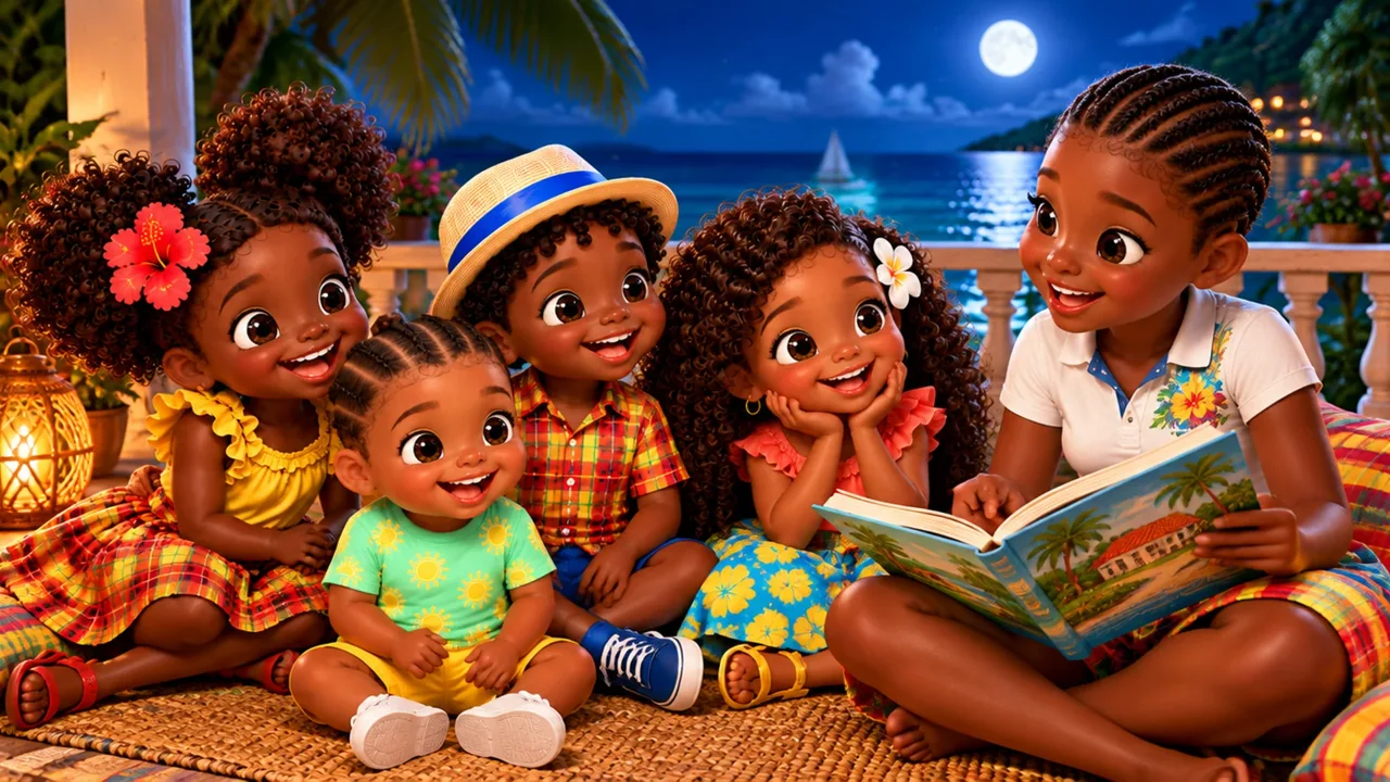 La troupe réunie autour d’un livre dans une scène illustrée