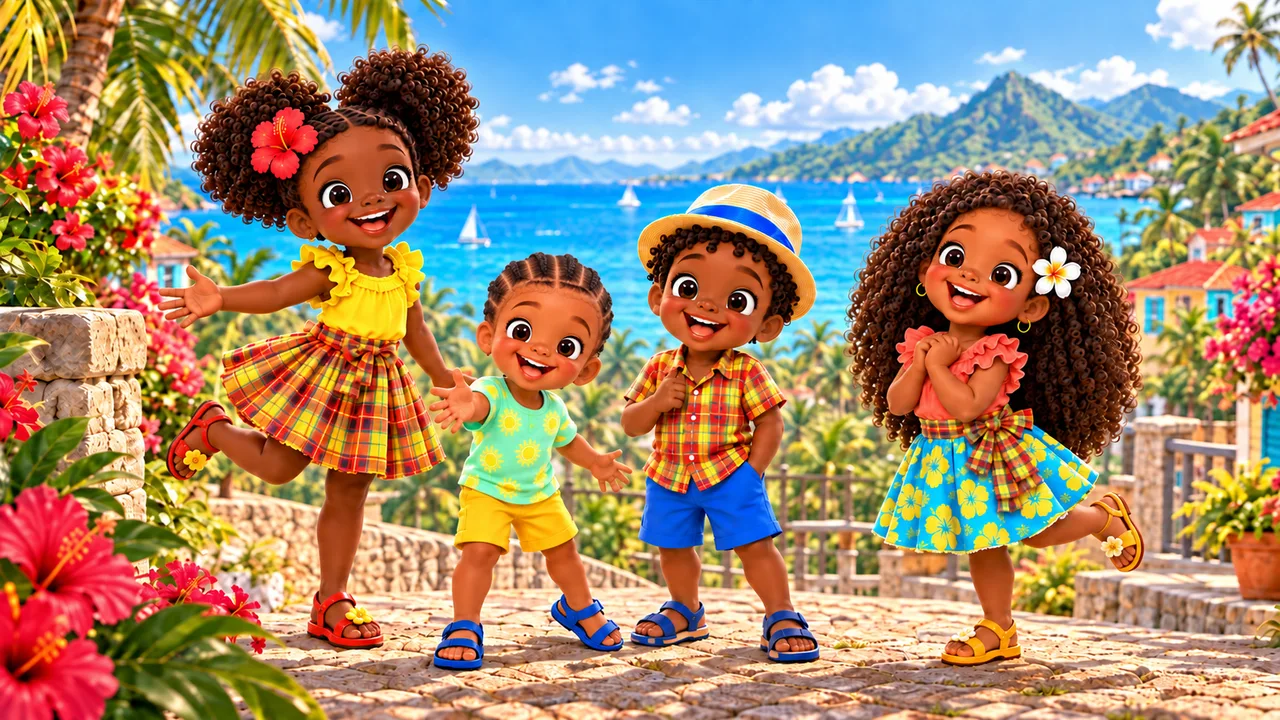 Soléna, Boubou Babou, Naël et Mélya réunis dans leur univers caribéen